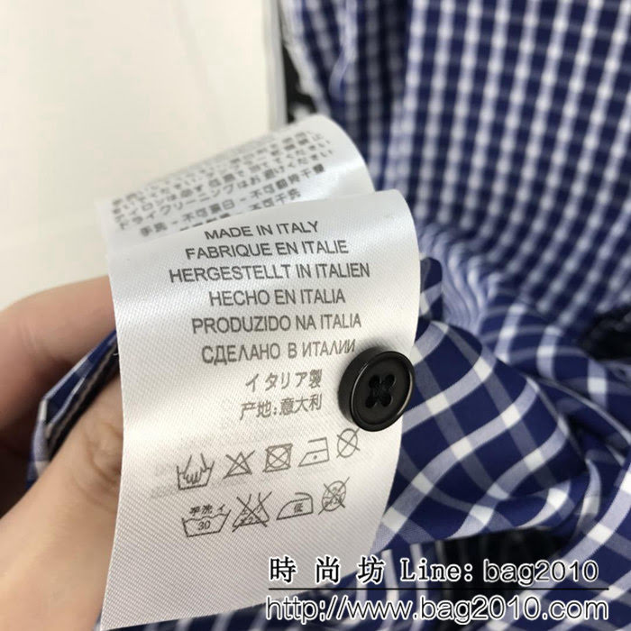 DＧ杜嘉班納 18ss秋冬新款 手臂提花字母織帶 細格子長袖襯衣 ydi1101